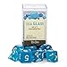 Wiz Dice Sea Glass Set of 7 Polyhedral Dice, Semi-Translucent Matte Finish Blue RPG Dice with Clear Display Box