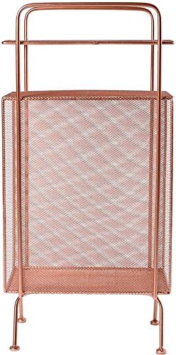 Simple floor magazine shelf, iron display shelf ,debris storage rack ,Rose Gold