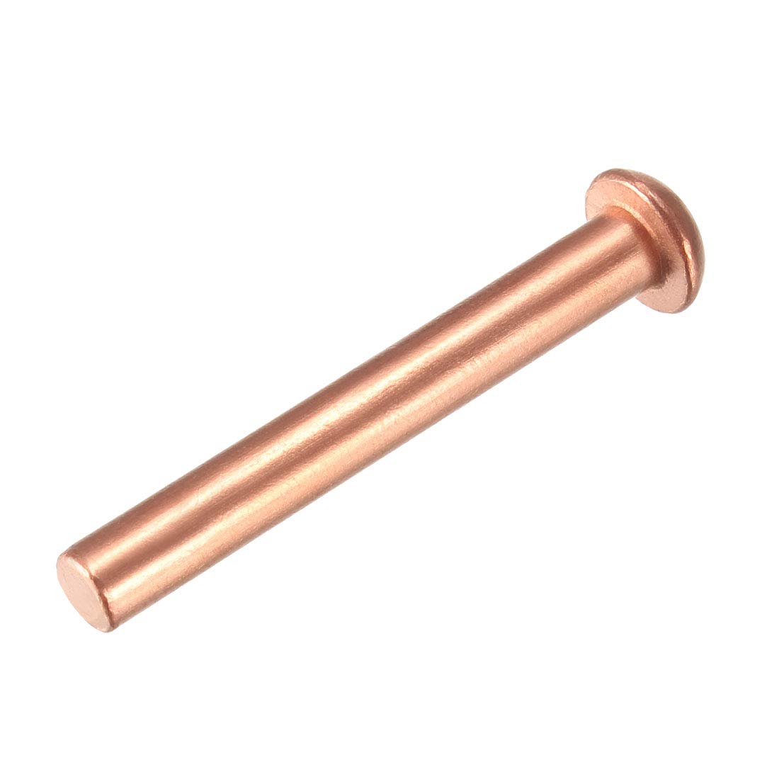 sourcing map 50 Pcs 5/32" x 1 3/16" Round Head Copper Solid Rivets Fasteners