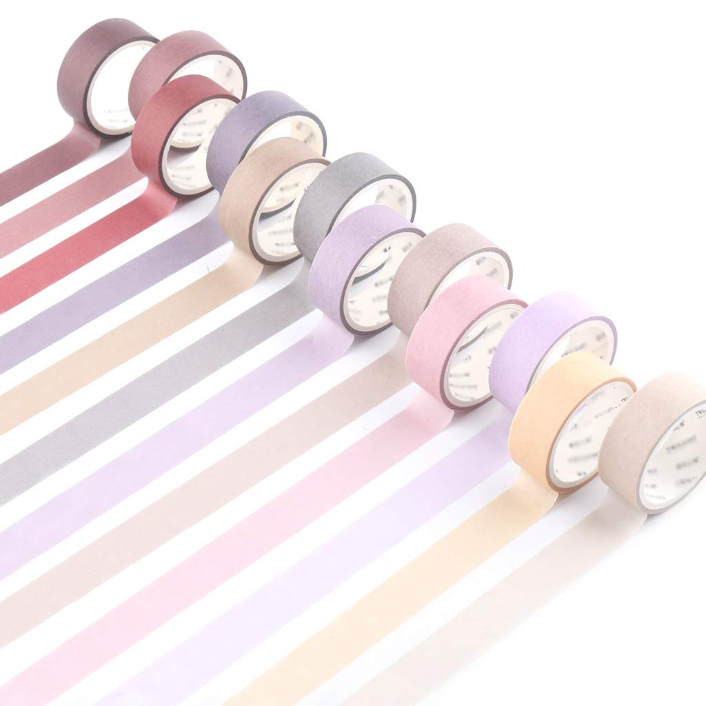 Yubbaex Washi Tape Pastel Scrapbook Tape for Bullet Journal, DIY, Decorative Craft, Gift Wrapping, Scrapbooking (15mm Wide)