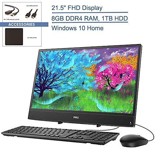 2020 Dell Inspiron 22 3275 AIO 21.5″ FHD All-in-One Desktop Computer, AMD A9-9425 Up to 3.7GHz, 8GB DDR4 RAM, 1TB HDD, 802.11AC WiFi, Bluetooth 4.1, USB 3.1, HDMI, Windows 10, YZAKKA Accessories