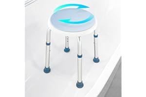 GreenChief Shower Chair for Inside Shower, 360 Degree Swivel Shower Seat, Small Shower Chair for Bathtub, Shower Stool Adjustable Height for Elderly, Handicap, Senior, Adults (300lbs)