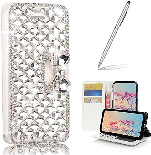 Yaheeda Galaxy Note 9 Case with Stylus, [Stand Feature] Butterfly Wallet Premium [Glitter Luxury] Leather Flip Cover [Card Slots] for Samsung Galaxy Note 9
