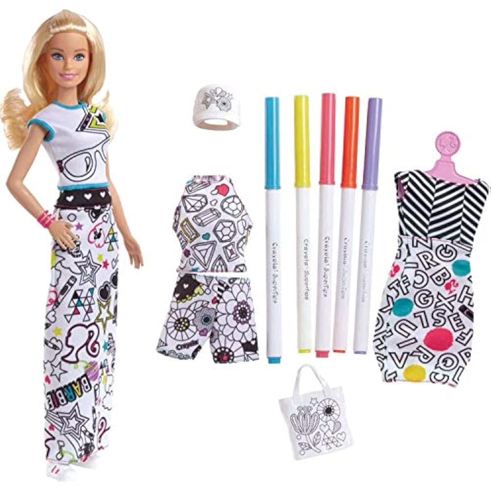 Barbie Crayola Playsets Color-in Fashions, Blonde Toys " Games | eBay