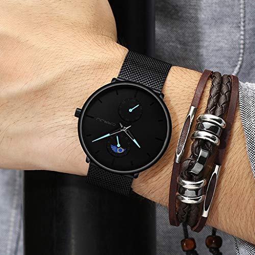 LUCAMORE Mens Watches Fashion Minimalist Waterproof Quartz Analog Watch Designer Luxury Business Classic Dress Wrist Watch - Thumbnail 4
