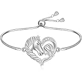 Fenthring Horse Bracelet 925 Sterling Silver Charm Horse Bracelets for Women Horses Christmas Gifts Horse Jewelry Adjustable