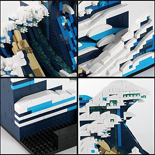MACTANO The Great Wave Micro Mini Building Block Set for Adult, Japan