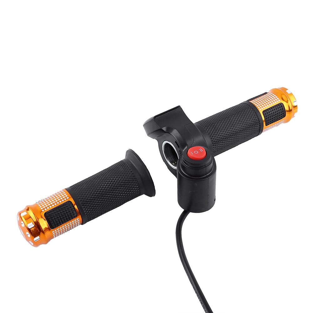 Throttle Grip Handlebar, 3 Speed LED Display Throttle Set, Electric Bike Motorbike Handlebar with Gold Finish, Compact Design for City Commute, Trail Riding, and Long-Distance Travel