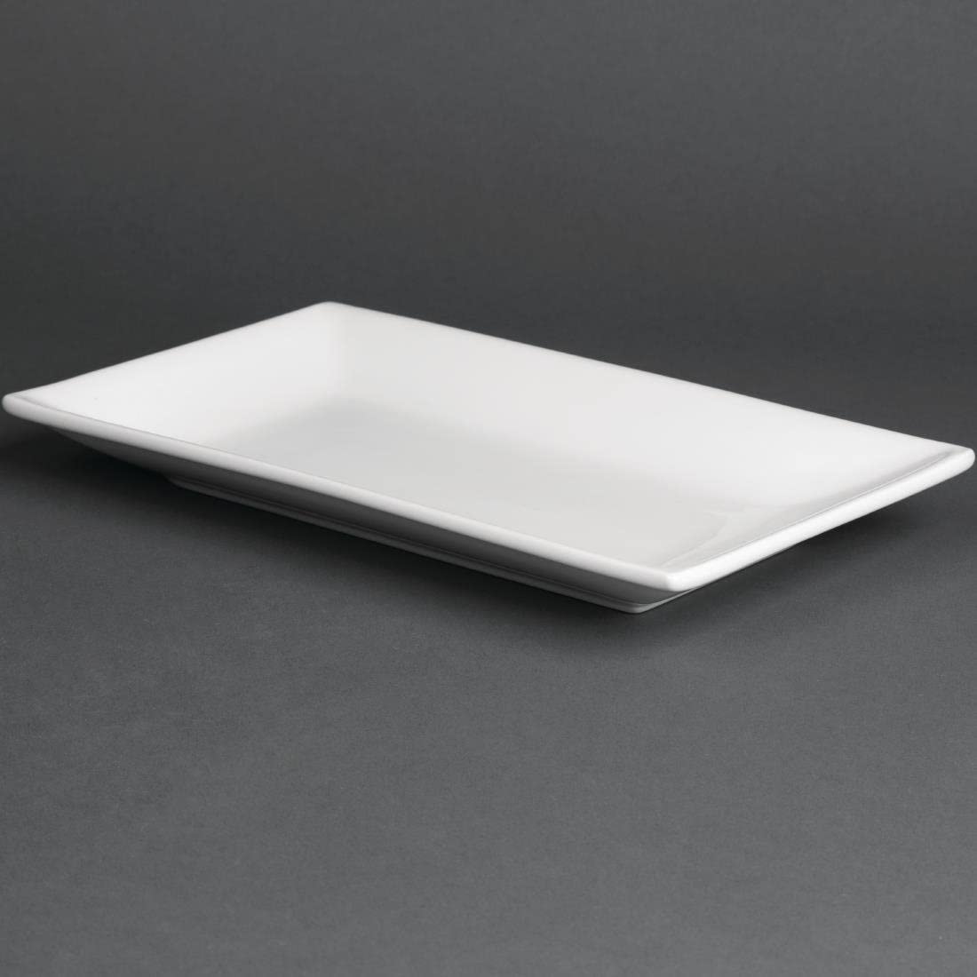 Olympia Serving Rectangular Platters 250X150mm Porcelain White Catering 4pc