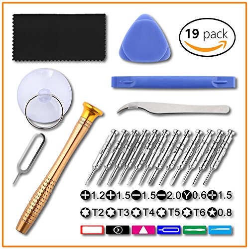 Torx Phillips Head Screwdriver Set, JULAM Precision T2 T3 T4 T5 T6 Torx Bit Set Pentalobe Opening Repair Tool Kit For Cell Phone Smartphone iPhone Computer Tablet PC Laptop, 19 In 1