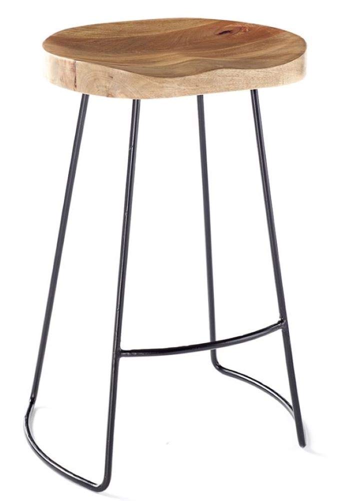 Elm home and garden Vintage designer kitchen bar stool black white copper (Black frame)