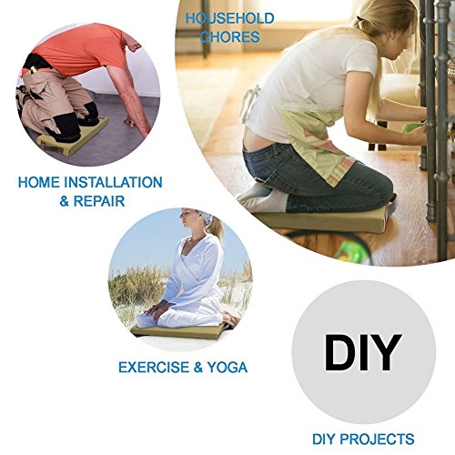 Large Knee Mat-Gardening Kneeler Pad-Thick Garden Sitting or Kneeling Pad Cushion-Construction Knees Support Board of Working,Repairing-Floor Knees Mat for Prayer,Fitness,Yoga,Gym & Pilates-Khaki