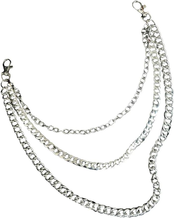 Topsaire Multilayer Long Style Hipster Strong Metal Hip Hop Punk Rock Jeans Pant Chain 55CM