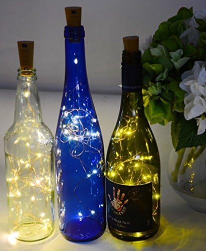 10 Set Wine Bottle Lights Warm White Led Cork Shaped Starry