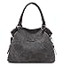 KISS GOLD(TM) Women's Designer Canvas Totes Crossbody Shoulder Bag, Grey