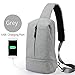 CrossBody Sling Bag Shoulder Chest Backpack Daypack Lightweight Casual Outdoor Sport Travel with USB Charging Port for Men Women Oscaurt (Dark Grey)