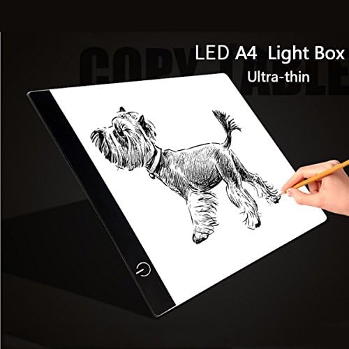 PESTORY A4 Tracing Light Box Ultra-thin Portable LED Artcraft Light Box Tracing Light Pad Copyboard Adjustable Light Intensit with USB Power Plug for Artists,Drawing,Sketching,Animation