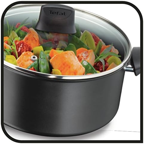Tefal C3674602 Elégance Faitout + Couvercle, Aluminium, Noir, 24 cm