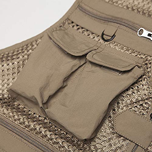 LOPILY Herren Outdoor Weste Mesh Funktionsjacke Atmungsaktiv Arbeitsweste Multitasche Anglerweste Arbeitsbekleidung… – Bild 4