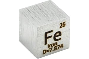 Pure Metal Iron 10mm Density Fe Cube for Element Collections Lab Experiment Material Hobbies Simple Substance Block Display D