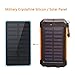 20000mAh Solar Power Bank Solar Charger Waterproof Portable External Battery USB Charger Built in LED light with Compass for iPad iPhone Android Cellphones (Black & Orange)