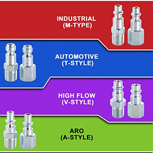 Hromee 5 in 1 Universal Air Hose Fittings, 1/4 Inch NPT Quick Connect