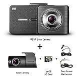 Thinkware X550 32GB 1080P HD Dash Cam With LCD plus RearView Camera plus Extra Power Harness (Bundle: 3 items)