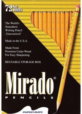 HB #2 Medium-Soft Leads, Paper Mate Mirado Classic Woodcase Pencils, HB #2, Box of 72