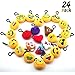 JACHAM Novelty Toys Emoji Keychain, Emotion Plush Pillow,Kids Party Supplies Favors,Keychain Decorations 2.4
