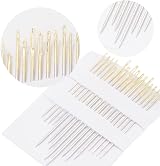 LAMXD 4Pcs Bamboo Embroidery Hoop Set with Gold Eye Needles 4 Sizes 5.1-7.87 in view 8