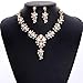 HongHu Women's Gold Filled Pearl Clear Austrian Rhinestone Necklace Earring Set