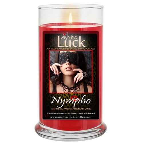 Wish Me Luck Candle Company Nympho Scented 21 oz Jar Candle – Infused with Pheromones- Made in the USA