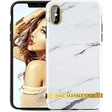 iPhone X Case, COOLQO Laser Electroplating White Marble Pattern Design Bumper Shiny Flexible Glossy Soft Rubber Silicone TPU Cover & Skin [Support Wireless Charging] for Apple iPhone X 5.8 Inch #01