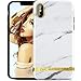 iPhone X Case, COOLQO Laser Electroplating White Marble Pattern Design Bumper Shiny Flexible Glossy Soft Rubber Silicone TPU Cover & Skin [Support Wireless Charging] for Apple iPhone X 5.8 Inch #01