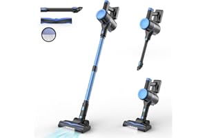 N8 Cordless Vacuum Cleaner, 40KPA Powerful Suction Vacuum Cleaners for Home,40 Mins Runtime, Rechargeable Battery, Self-Stand