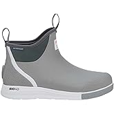 XTRATUF Men’s Fishing Rain Watertight Anglers Breathable Mesh Chevron Pull Tabs Ankle Deck Sport Boots, Gray, 12