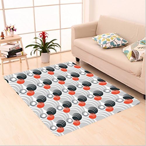 Nalahome Custom carpet Sized Creepy Colorful Circles Weird Rounds Graphic Print Modern Decorative Art Black Orange Gray area rugs for Living Dining Room Bedroom Hallway Office Carpet (2' X 4')