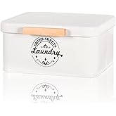 Dryer Sheet Holder with Hinged Lid, Metal Dispenser Container for Laundry Room Organization, Farmhouse Decor and Fabric Softe