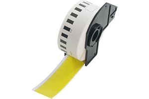 BETCKEY - Continuous Length Labels Replacement for Brother DK-2214 (0.47 in x 100 ft), Compatible with Brother QL Label Printers [1 Rolls/Continuous Labels, Yellow]