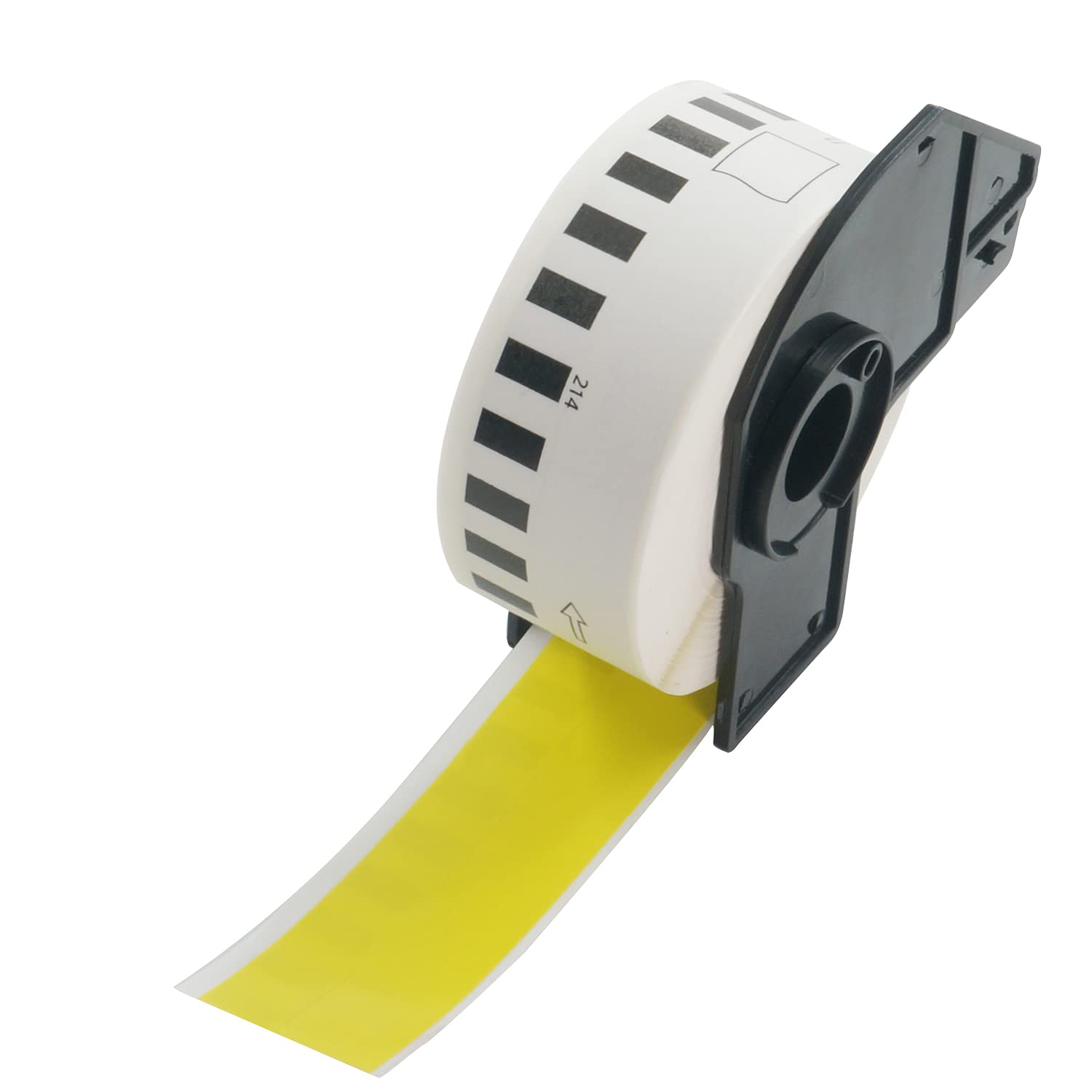 BETCKEY - 1 Yellow Labels Replacement for Brother DK-22214, 12mm x 30.48m Continuous Length Paper Labels Compatible with Brother QL Label Printers