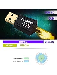 Adaptador Wifi para PC  600 Mbps Dual Band 2.4G 5G USB Wireless Network Wifi Dongle adaptador con Antena, Compatible con Windows 10 8.1 8 7 XP Vista,Mac OS 10.4~10.14