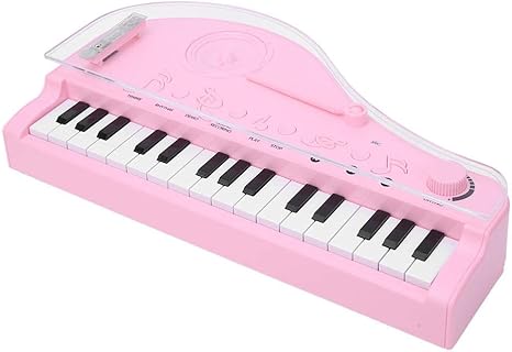 Amazon Co Jp 楽器のピアノのおもちゃ 楽器のおもちゃ 子供のための31キー7カラフルな光インテリジェント誘導 Pink ホーム キッチン
