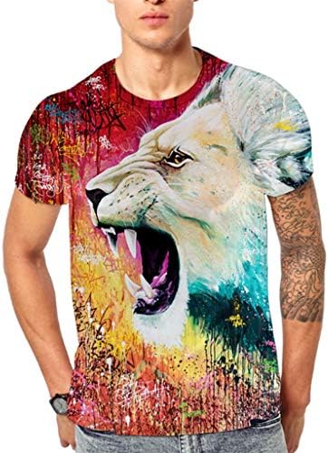 Men's Comfort Soft T-Shirt Tops Blouse, Youth & Adult Unisex 3D Print Cool Animal Pullover Sweatshirt Tee Blouse