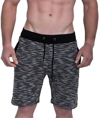 Roxacam Faomgo Brand Cotton Men's Shorts Fitness Workout gasp Boxer Trunks Short Bottom Casual Sweatpants Cargo Black S
