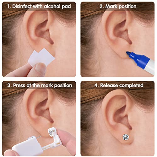 2 Pcs Ear Piercing Kit, Anzero Disposable Sterile Ear Piercing Kit