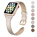 SWEES Slim Leather Band Compatible for Apple Watch 38mm 40mm 41mm 42mm Series 10, Slim Thin Elegant Top Grain Genuine Leather Strap Compatible for iWatch Series 10 9 8 7 6 5 4 3 2 1 SE Women