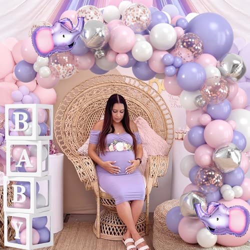 Birthday Party Baby Shower Ideas Elephant Theme Girl KELENO 111Pcs