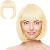 Aomig 3 Pack Short White Gold Bob Wigs Set with 2 Caps Neon Cosplay view 8