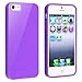eForCity TPU Rubber Skin Case Compatible with Apple iPhone 5 / 5S, Purple Jelly