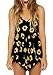 Relipop Women Summer Floral Romper Casual Spaghetti Strap Sleeveless Party Evening Mini Short Jumpsuit Black